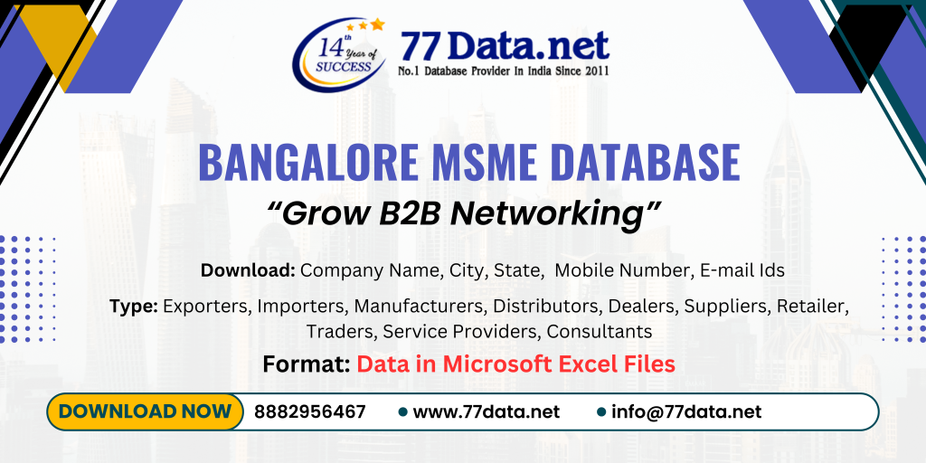 Msme Service Database Bangalore MSME Companies Database for B2B Leads