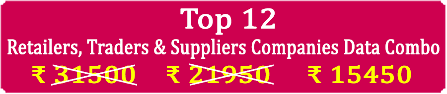 Top 12 Types Super Saving  Retailers, Traders & Suppliers Companies Data Combo - In Excel Format