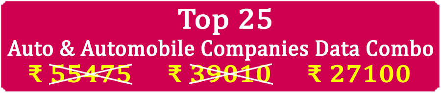 » Top 25 Types Super Saving Auto & Automobile Companies Data Combo - In Excel Format